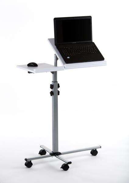 Laptop-Tisch TOM alufarbig / MDF Weiß